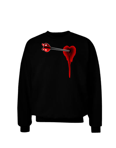 Cupid's Arrow Heart Shot Wound Adult Dark Sweatshirt-Sweatshirts-TooLoud-Black-Small-Davson Sales