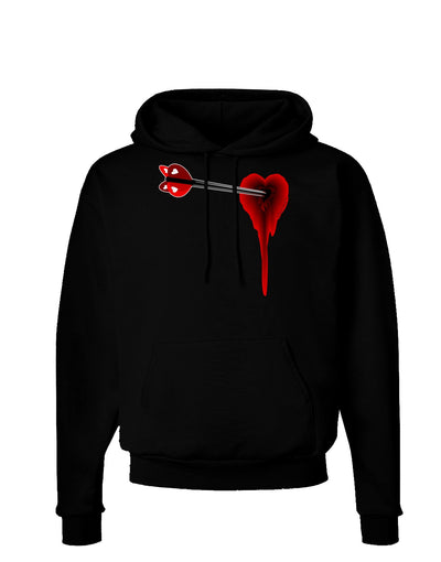 Cupid's Arrow Heart Shot Wound Dark Hoodie Sweatshirt-Hoodie-TooLoud-Black-Small-Davson Sales