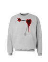 Cupid's Arrow Heart Shot Wound Sweatshirt-Sweatshirts-TooLoud-AshGray-Small-Davson Sales