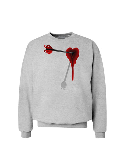 Cupid's Arrow Heart Shot Wound Sweatshirt-Sweatshirts-TooLoud-AshGray-Small-Davson Sales