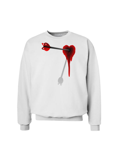 Cupid's Arrow Heart Shot Wound Sweatshirt-Sweatshirts-TooLoud-White-Small-Davson Sales