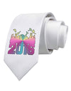 Current Year Graduation Color Printed White Necktie