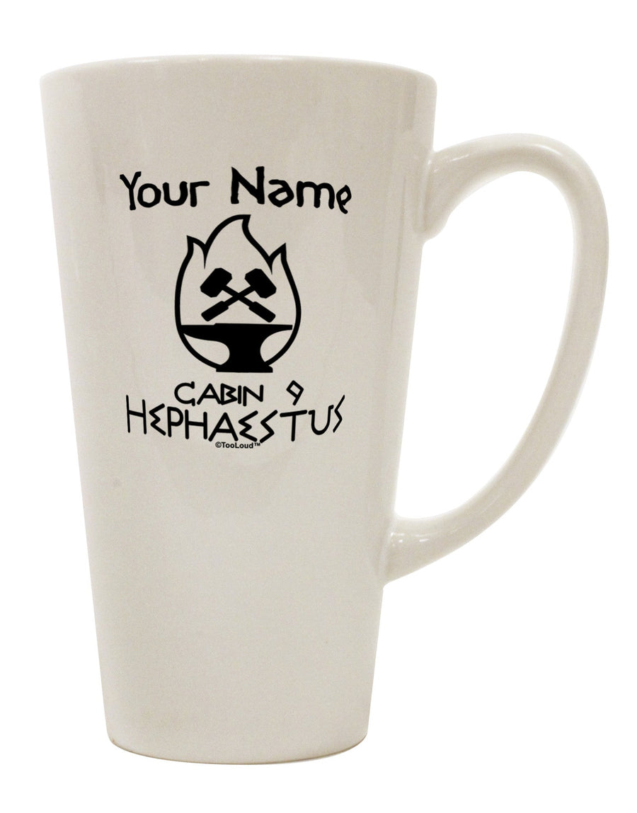 Custom Engraved Hephaestus Cabin 9 Conical Latte Mug - The Ultimate Drinkware TooLoud-Conical Latte Mug-TooLoud-White-Davson Sales