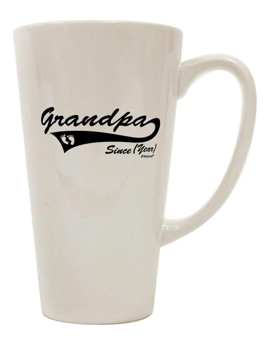 Custom Grandpa Since YOUR YEAR 16 Ounce Conical Latte Coffee Mug - Expertly Crafted Drinkware-Conical Latte Mug-TooLoud-Davson Sales