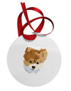 Custom Pet Art Circular Metal Ornament by TooLoud-Ornament-TooLoud-White-Davson Sales