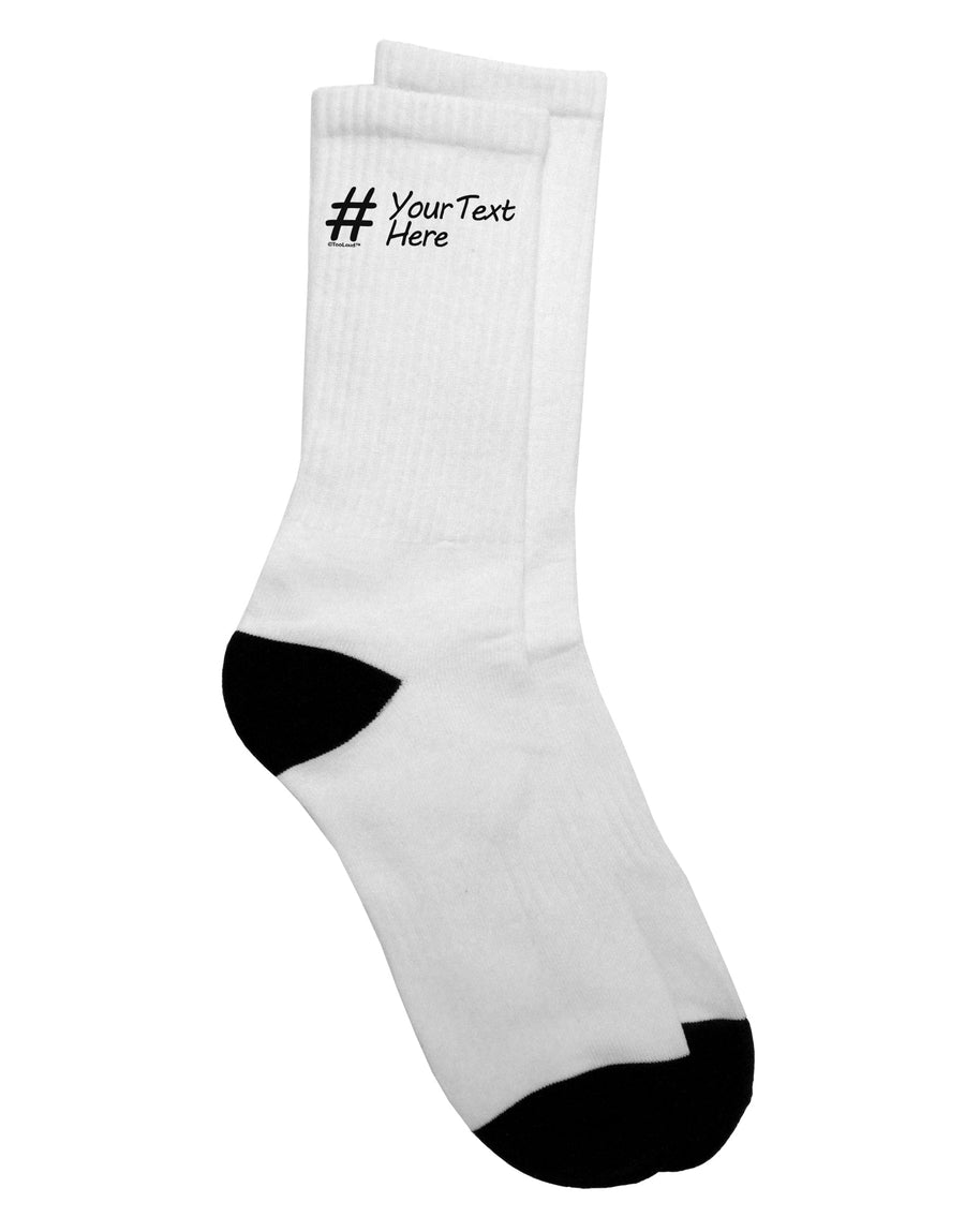 Customizable Hashtag Crew Socks for Adults - TooLoud-Socks-TooLoud-White-Ladies-4-6-Davson Sales