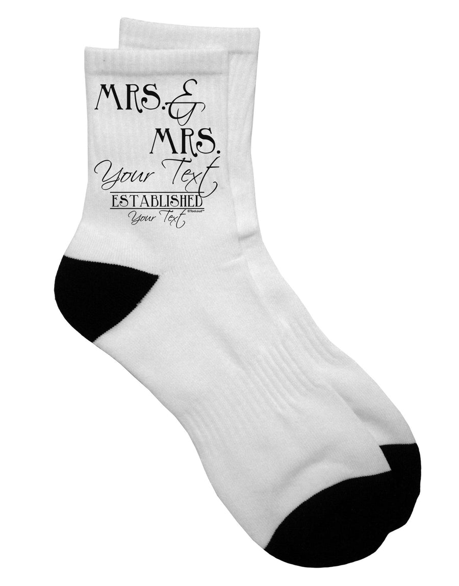 Customized Mrs and Mrs Lesbian Wedding - Name, Established Date Design Adult Short Socks - TooLoud-Socks-TooLoud-White-Ladies-4-6-Davson Sales