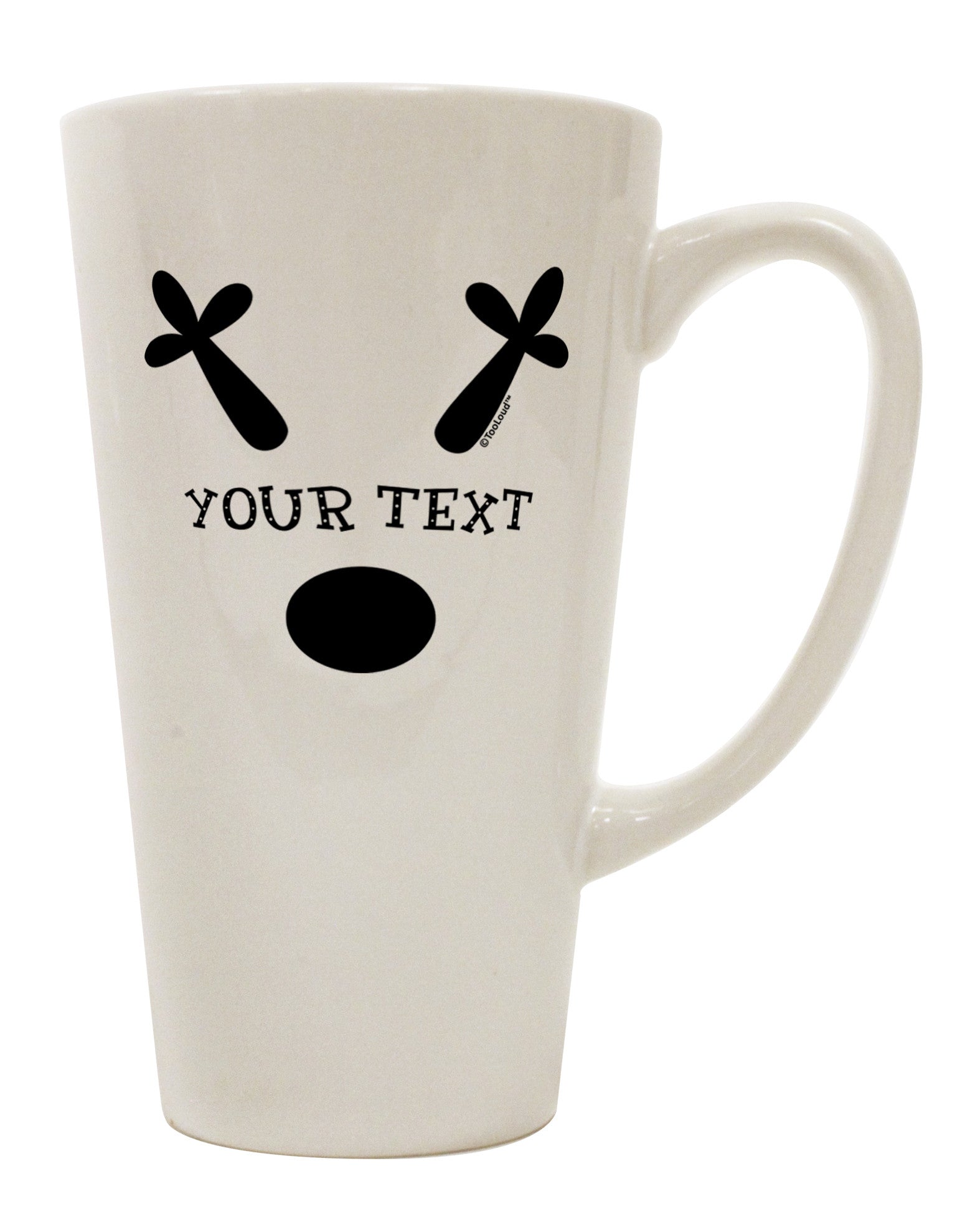 Customized Reindeer Family Design - Personalize Your Text on a 16 oz Conical Latte Coffee Mug - TooLoud-Conical Latte Mug-TooLoud-White-Davson Sales