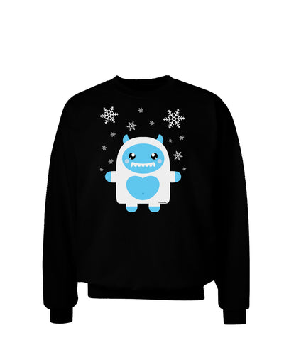 Cute Abominable Snowman Boy Yeti - Christmas Adult Dark Sweatshirt-Sweatshirts-TooLoud-Black-Small-Davson Sales