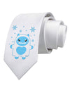 Cute Abominable Snowman Boy Yeti - Christmas Printed White Necktie