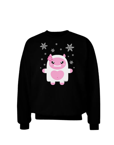 Cute Abominable Snowman Girl Yeti - Christmas Adult Dark Sweatshirt-Sweatshirts-TooLoud-Black-Small-Davson Sales