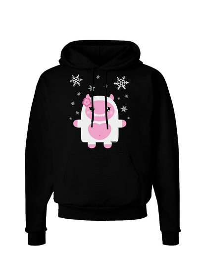 Cute Abominable Snowman Girl Yeti - Christmas Dark Hoodie Sweatshirt-Hoodie-TooLoud-Black-Small-Davson Sales