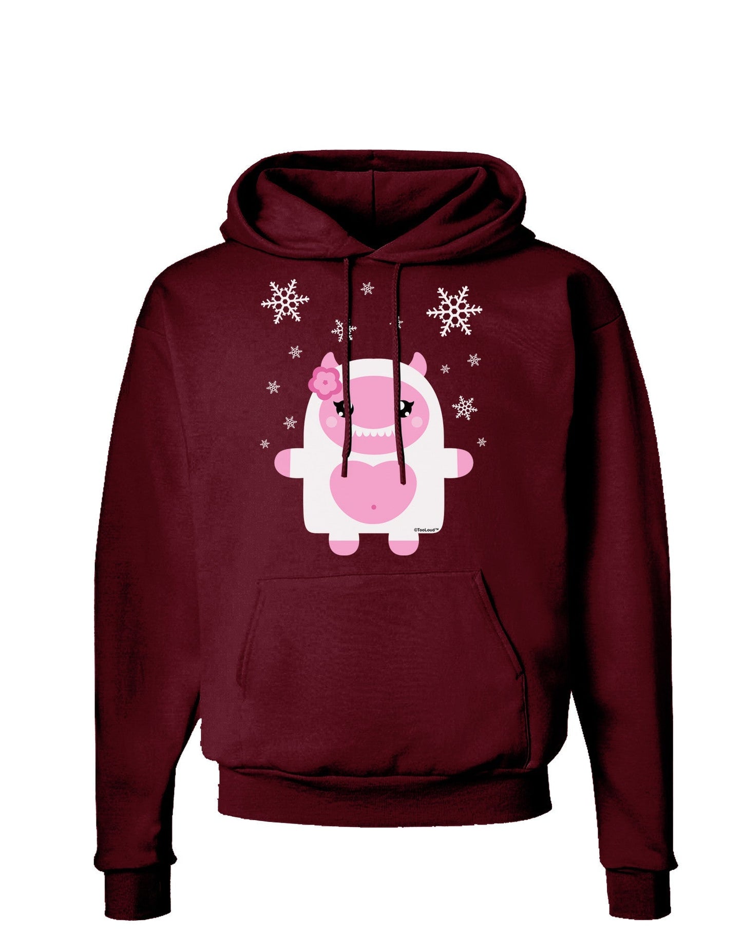 Cute Abominable Snowman Girl Yeti - Christmas Dark Hoodie Sweatshirt-Hoodie-TooLoud-Maroon-Small-Davson Sales