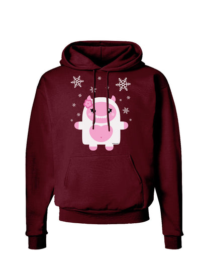 Cute Abominable Snowman Girl Yeti - Christmas Dark Hoodie Sweatshirt-Hoodie-TooLoud-Maroon-Small-Davson Sales