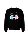 Cute Abominable Snowman Yeti Couple - Christmas Adult Dark Sweatshirt-Sweatshirts-TooLoud-Black-Small-Davson Sales