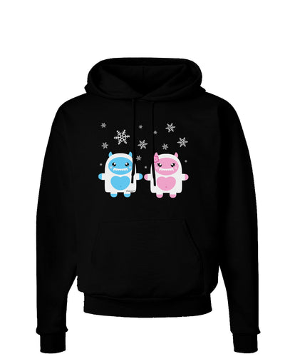 Cute Abominable Snowman Yeti Couple - Christmas Dark Hoodie Sweatshirt-Hoodie-TooLoud-Black-Small-Davson Sales