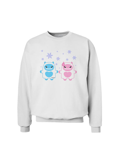 Cute Abominable Snowman Yeti Couple - Christmas Sweatshirt-Sweatshirts-TooLoud-White-Small-Davson Sales