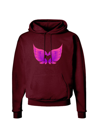 Cute Angel Wings Pair Heart Dark Hoodie Sweatshirt-Hoodie-TooLoud-Maroon-Small-Davson Sales