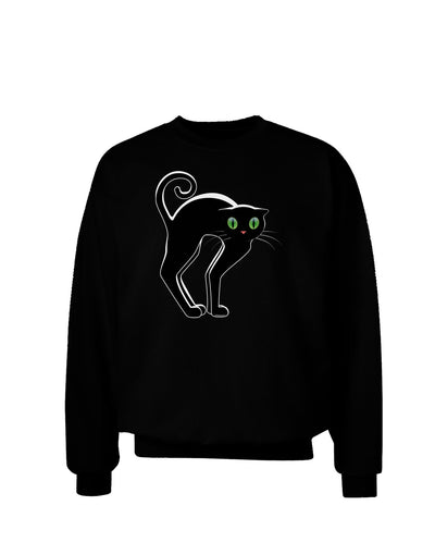 Cute Arched Black Cat Halloween Adult Dark Sweatshirt-Sweatshirts-TooLoud-Black-Small-Davson Sales