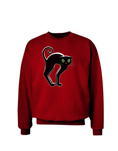 Cute Arched Black Cat Halloween Adult Dark Sweatshirt-Sweatshirts-TooLoud-Deep-Red-Small-Davson Sales