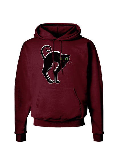 Cute Arched Black Cat Halloween Dark Hoodie Sweatshirt-Hoodie-TooLoud-Maroon-Small-Davson Sales