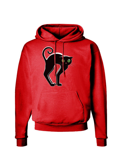 Cute Arched Black Cat Halloween Dark Hoodie Sweatshirt-Hoodie-TooLoud-Red-Small-Davson Sales