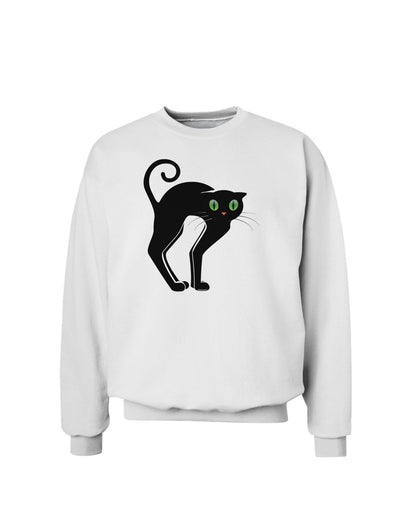 Cute Arched Black Cat Halloween Sweatshirt-Sweatshirts-TooLoud-White-Small-Davson Sales