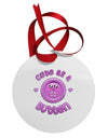 Cute As A Button Smiley Face Circular Metal Ornament-Ornament-TooLoud-White-Davson Sales