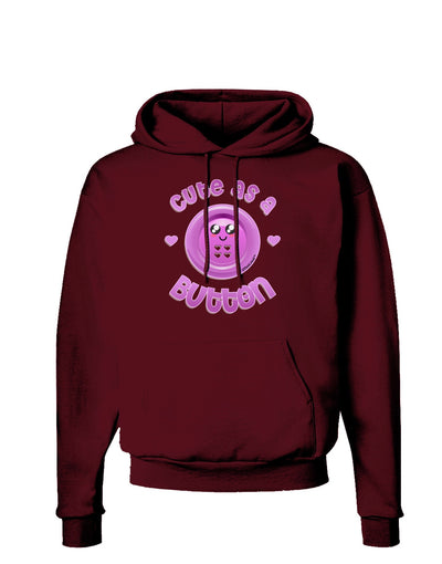 Cute As A Button Smiley Face Dark Hoodie Sweatshirt-Hoodie-TooLoud-Maroon-Small-Davson Sales