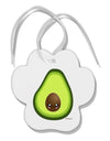 Cute Avocado Design Paw Print Shaped Ornament-Ornament-TooLoud-White-Davson Sales