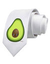 Cute Avocado Design Printed White Necktie