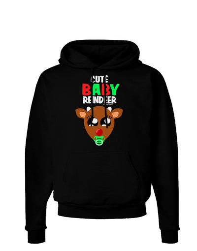 Cute Baby Reindeer Matching Deer Dark Hoodie Sweatshirt-Hoodie-TooLoud-Black-Small-Davson Sales