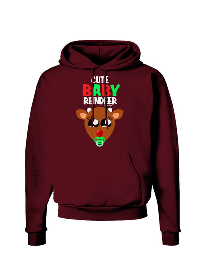 Cute Baby Reindeer Matching Deer Dark Hoodie Sweatshirt-Hoodie-TooLoud-Maroon-Small-Davson Sales