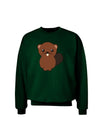 Cute Beaver Adult Dark Sweatshirt-Sweatshirts-TooLoud-Deep-Forest-Green-Small-Davson Sales