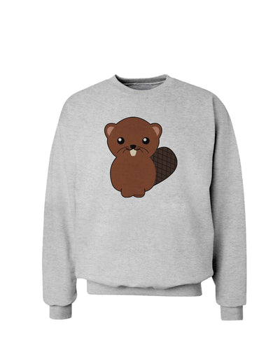 Cute Beaver Sweatshirt-Sweatshirts-TooLoud-AshGray-Small-Davson Sales