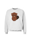Cute Beaver Sweatshirt-Sweatshirts-TooLoud-White-Small-Davson Sales