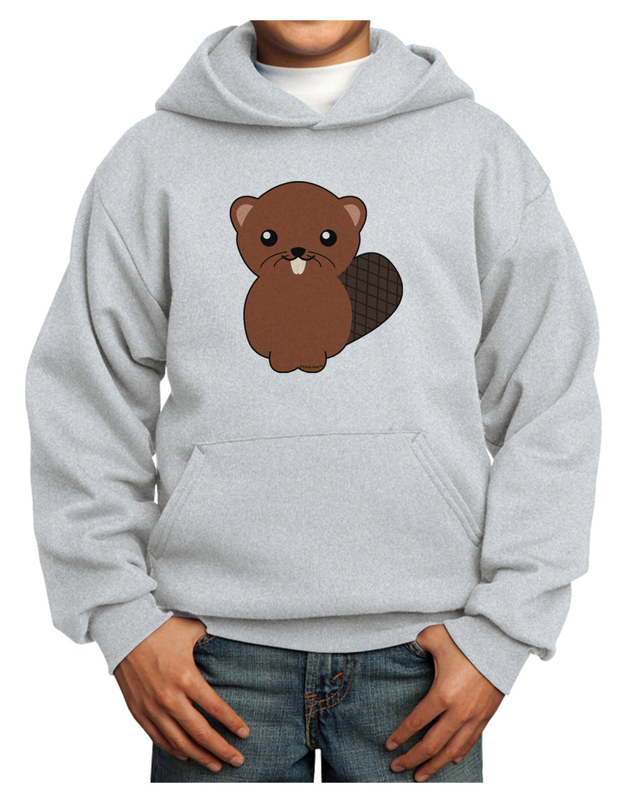 Cute Beaver Youth Hoodie Pullover Sweatshirt-Youth Hoodie-TooLoud-White-XS-Davson Sales