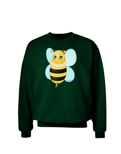 Cute Bee Adult Dark Sweatshirt-Sweatshirts-TooLoud-Deep-Forest-Green-Small-Davson Sales