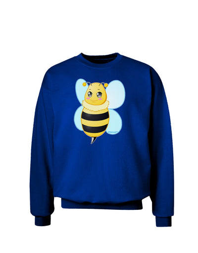 Cute Bee Adult Dark Sweatshirt-Sweatshirts-TooLoud-Deep-Royal-Blue-Small-Davson Sales