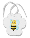 Cute Bee Paw Print Shaped Ornament-Ornament-TooLoud-White-Davson Sales