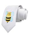 Cute Bee Printed White Necktie