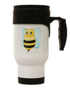 Cute Bee Stainless Steel 14oz Travel Mug-Travel Mugs-TooLoud-White-Davson Sales