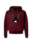 Cute Black Reindeer Face Christmas Dark Hoodie Sweatshirt-Hoodie-TooLoud-Maroon-Small-Davson Sales