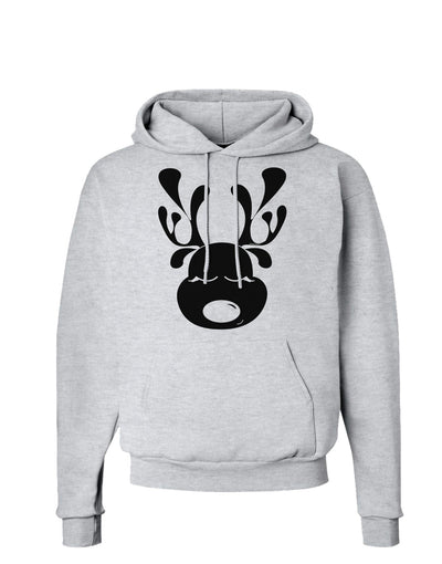 Cute Black Reindeer Face Christmas Hoodie Sweatshirt-Hoodie-TooLoud-AshGray-Small-Davson Sales