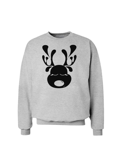 Cute Black Reindeer Face Christmas Sweatshirt-Sweatshirts-TooLoud-AshGray-Small-Davson Sales