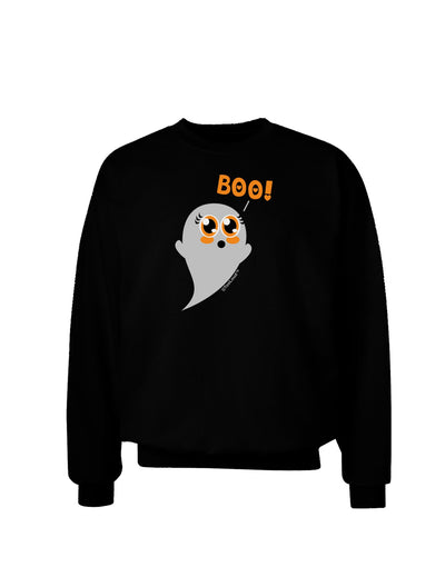 Cute Boo Ghost Adult Dark Sweatshirt-Sweatshirts-TooLoud-Black-Small-Davson Sales