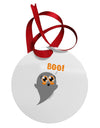 Cute Boo Ghost Circular Metal Ornament-Ornament-TooLoud-White-Davson Sales