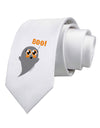 Cute Boo Ghost Printed White Necktie