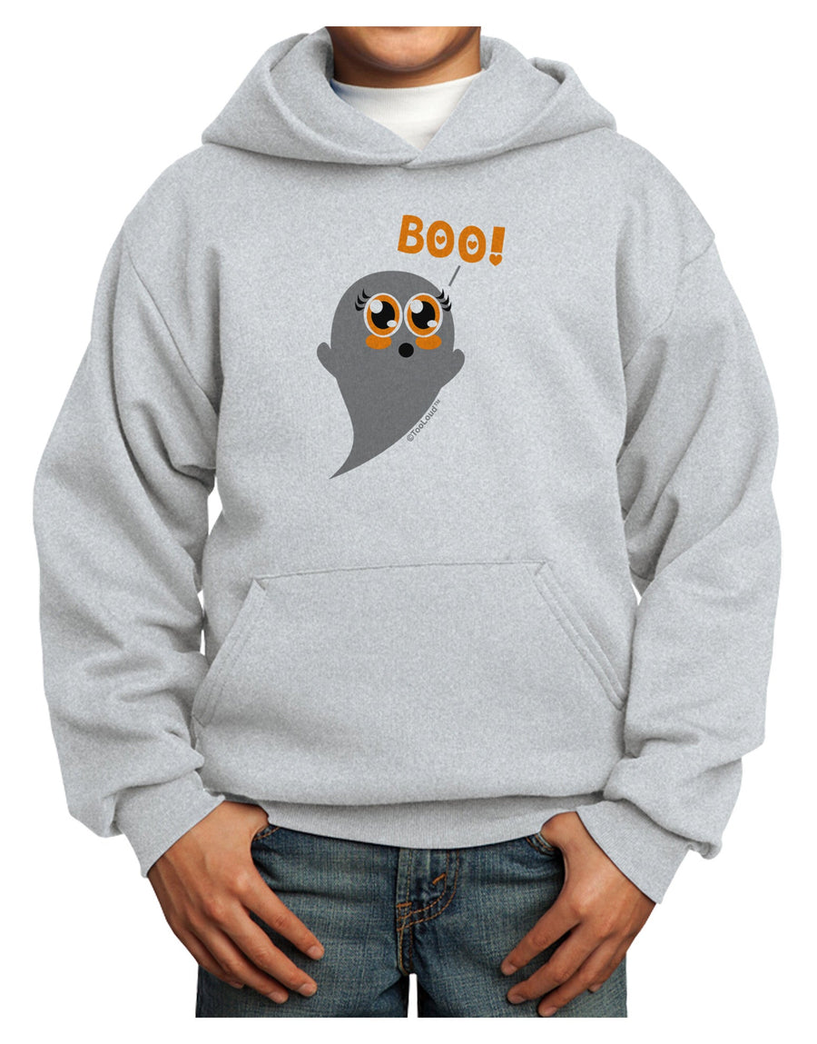 Cute Boo Ghost Youth Hoodie Pullover Sweatshirt-Youth Hoodie-TooLoud-White-XS-Davson Sales