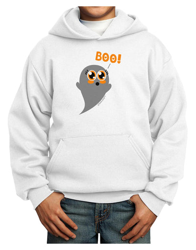 Cute Boo Ghost Youth Hoodie Pullover Sweatshirt-Youth Hoodie-TooLoud-White-XS-Davson Sales